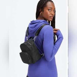 Fabletics Black Mini Backpack Converts To Crossbody Sling Bag  Top Handle